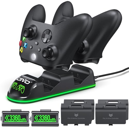 Image of Controller Charger with 2 Packs 3360mWh Rechargeable Battery for X Series X /S /One /Elite /Core Controller, X Controller Charger with 4 Packs Covers