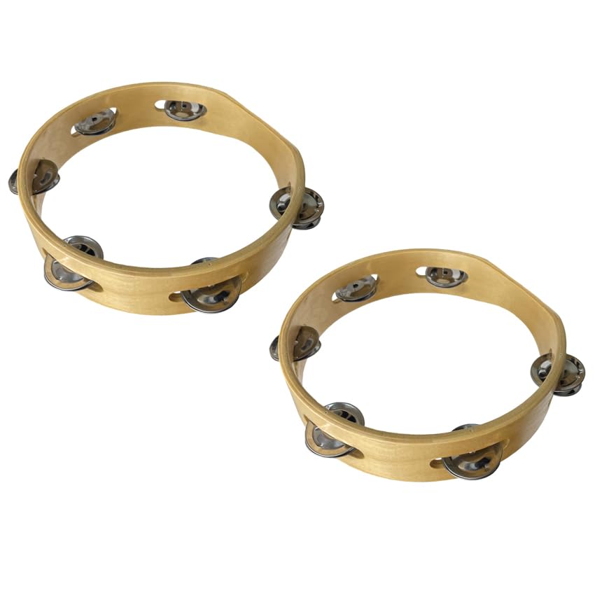 Amazon | モンキータンバリン 2個セット 皮なしタイプ 木製 20cm ベル6