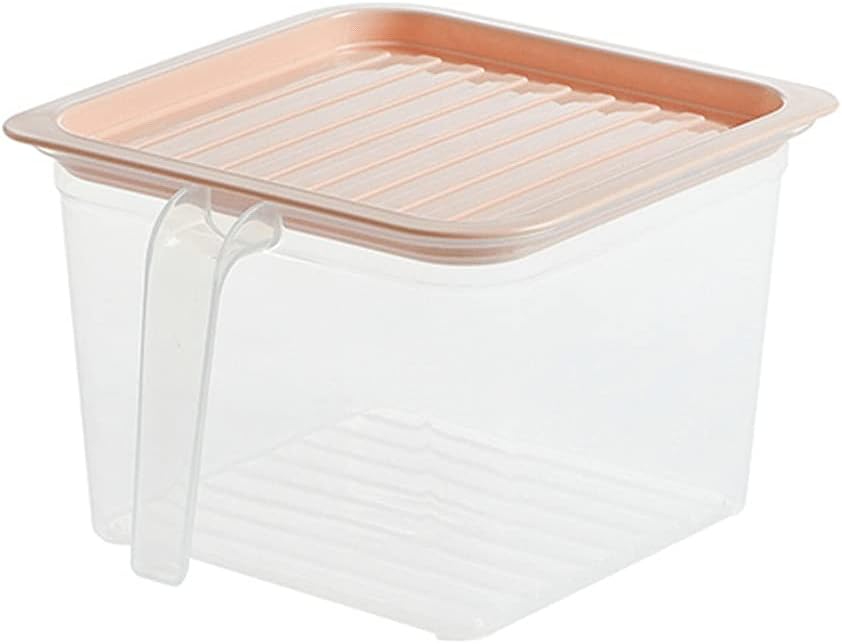 Agal Container Set Produce Saver Refrigerator Organizer Bins Stackable Fridge Storage Containers With Lid&handle Plastic Storage Box Kitchen Jars (Color : 1pcs pink)