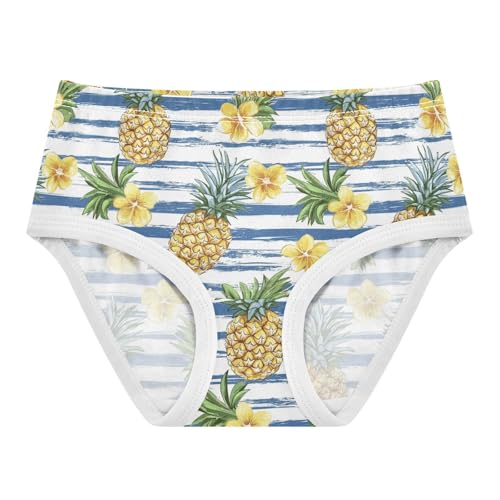 ZZKKO Yellow Pineapple Flower Girls Underwear Toddler Panties for Girls Comfort Brief Size 2-8T