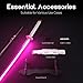RENGENG Light Up Kanao Sword, 40 Inches Rechargeable Plastic Anime Replica with Belt & Stand, Original Texture Anime Sword