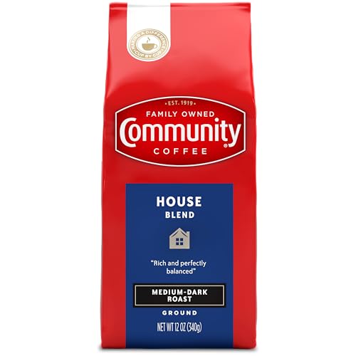 Community Coffee House Blend, Ground Coffee, Medium Dark Roast, 12 Ounce Bag (Pack of 1)