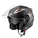 Motorcycle Open Face Helmet DOT Approved - YEMA YM-627 Motorbike Moped Jet Bobber Pilot Crash Chopper 3/4 Half Helmet with Sun Visor for Adult Men Women - Matte Black,Large