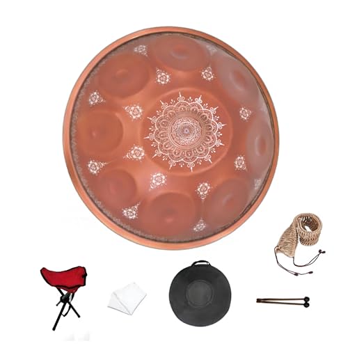 Elsebal Handpan Drum, 55,8 cm D Minor 9-Note 440 Hz Adult Steel Hand Drums), Fuchsia) mit Handpan Drum Bag (Fuchsia, 440 Hz)