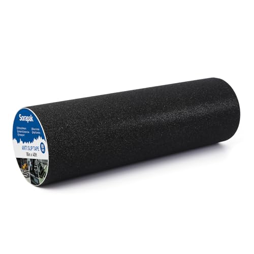Extra Wide 18in x 40ft Black Anti Slip Tape, 80 Grit Waterproof Non Skid Grip Tape Roll for Ramps, Decks, Boat Decks, Warehouse Floors, Garages, Indoor &amp; Outdoor Use
