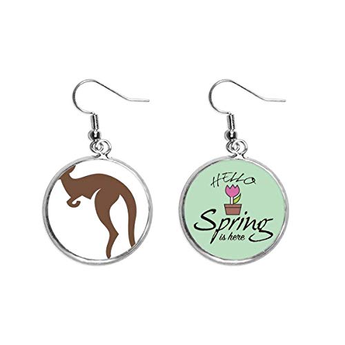 Pendientes colgantes de canguro diseño ligero joyería de primavera