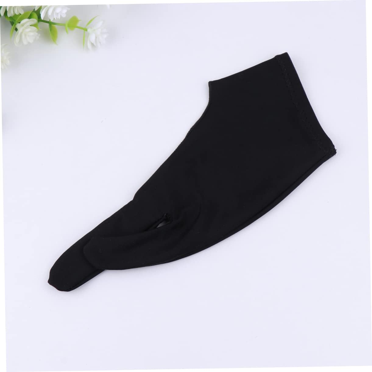 Two Finger Curved Artist Gloves for Drawing and Painting, Size L, 2 Pack | Spandex Material, Breathable Anti Sweat Comfort, Slim Fit, Black Color, Tablet Sketch Use