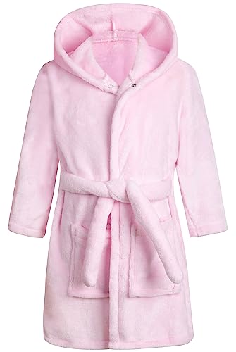 Anicosp Kids Toddler Cartoon Hooded Plush Robe Animal Pajamas Fleece Bathrobe Children Sleepwear