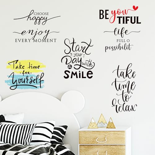 Autocollants muraux vinyle citations positives stickers grand format amovible école - 7