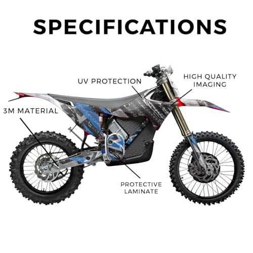 Image of Carbon Fiber Stark Varg MX 2023-2025 Graphics Kit Wrap - Grunge Star Blue - Varg MX Skin - Premium 3M Vinyl Protective Wrap Decal Cover - Easy to Apply | Crafted in The USA by MightySkins