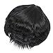 Gucagle Men Wig Fashionable Synthetic Short Hair Toupee Breathable Hairpiece Easy to Use for Parties Daily Life Synthetic Fiber (Black)