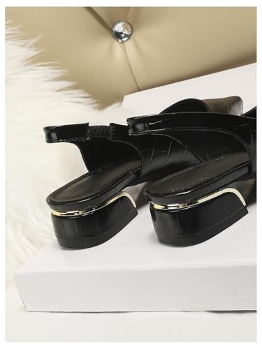 Floerns Women's Crocodile Slingback Flats Pointed Toe Slip on Dressy Shoes3