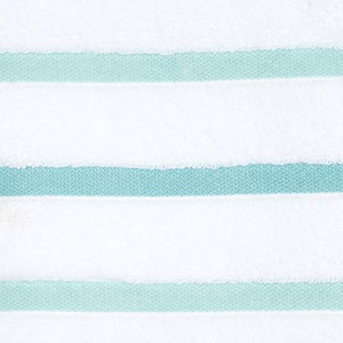 Comfort Spaces Cotton 8 Piece Bath Towel Set Striped Ultra Soft Hotel Quality Quick Dry Absorbent Bathroom Shower Hand Face Washcloths, Multi-Sizes, Zero Twist Aqua 8 Piece #TOP7