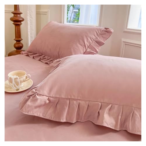 Falda de cama de encaje gris 180x220cm con fundas de almohada 5