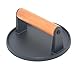 JNXHON Kitchen Tools Heavy Duty Cast Iron Smash Burger Press Round Barbecue Meat Flat Press with Anti Scalding Wooden Handle with Handle for Griddle, Sandwich, Nonstick Pan