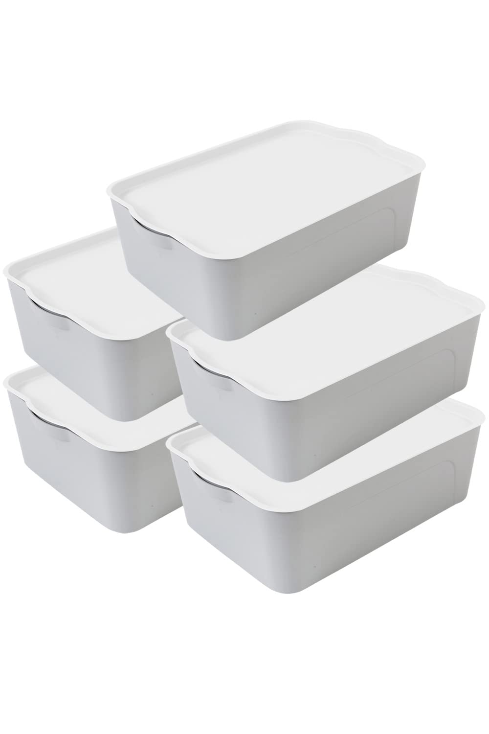 Amazon｜収納ボックス 収納ケース フタ付き 5個 おしゃれ プラスチック
