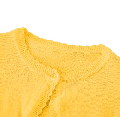 Image of Girls Bolero Cardigan Sweater Toddler Kids Long Sleeve Button Knit Shrug Cropped Cover Up Jacket Tops