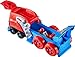 Hot Wheels Toy Car Track Set, Spider-Man Large-Scale Launcher and Hauler with Die-Cast RacerVerse Vehicle