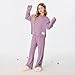 MIANZHI Girls 2 Pieces Outfits Lounge Set Knit Hoodies Flare Pants Sweatshirts and Sweatpants Kids Tracksuits 5-14 Years