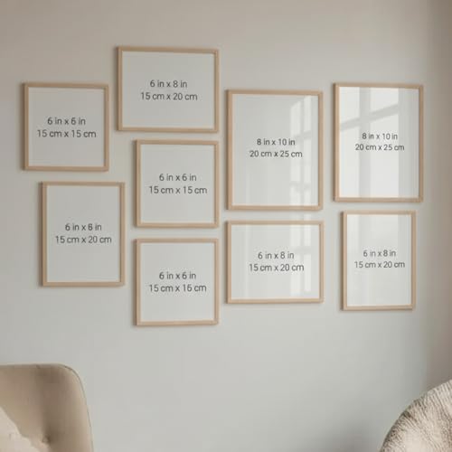 Image of kotart Photo Frame For Wall | Aesthetic Collage Picture Frames For Wall Decor | Rectangular Photo Frames For Home Decor Office Livingroom Bedroom | Set of 9