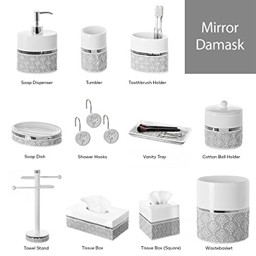 Creative Scents MDS-44309 Mirror Damask Soap Dish For Bathroom, Decorative Dry Bar Holder, Best Dishes thumb #4