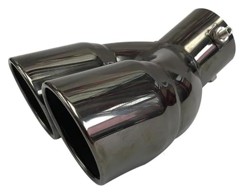 Punta de escape doble de 63/76 mm y silenciador de tubo curvado cortado para coche