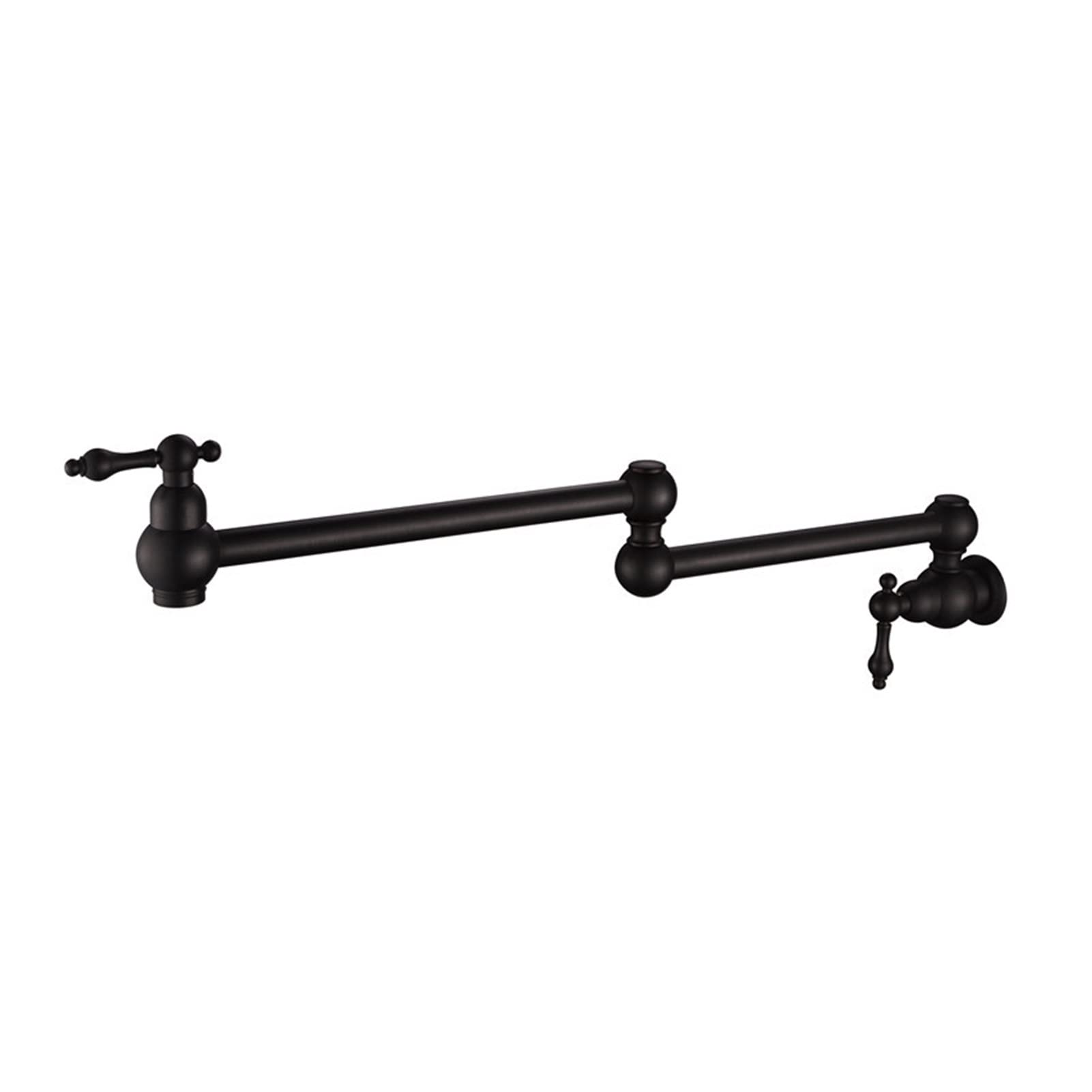 Cudtapi Orb Bathroom Faucet Luxury Double-Jointed Swinging Spout & Brass Lever Handles Single Cold Pot Filler Tap Wall Mounted Kitchen Faucet(Orb)