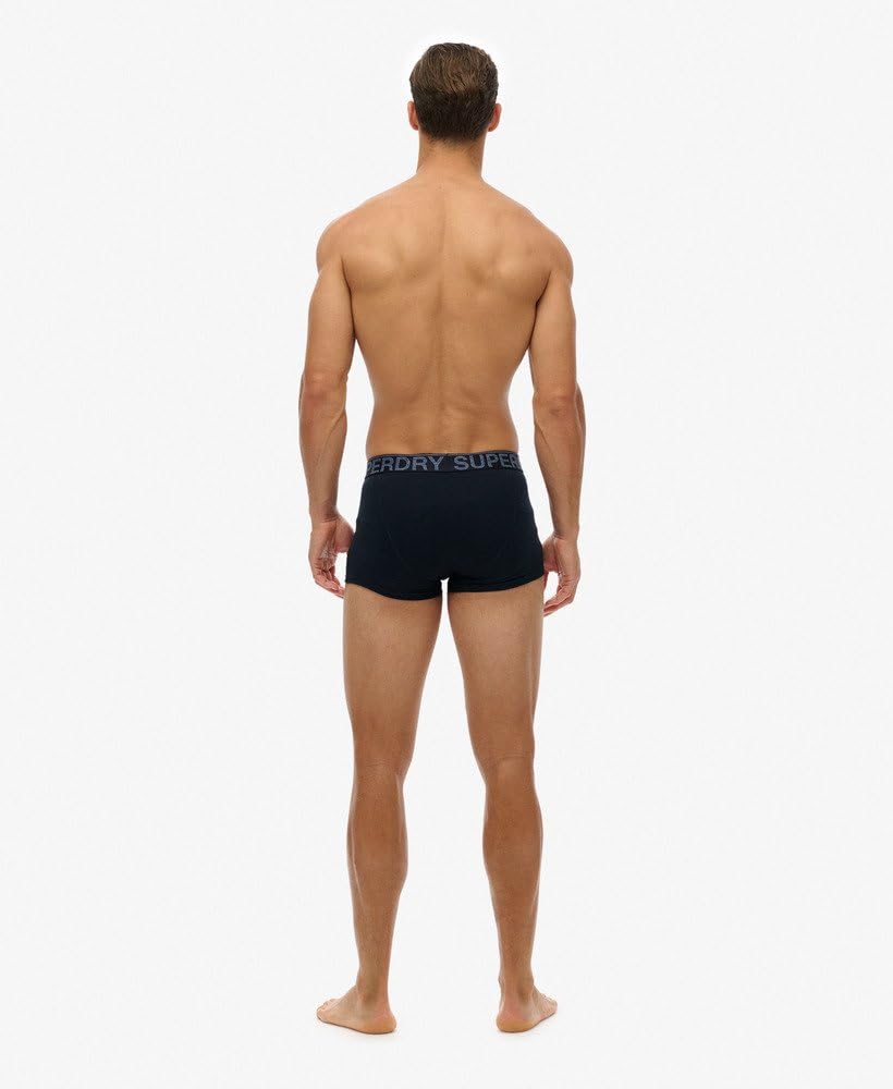 Superdry Męskie majtki z bawełny organicznej, trójpak, granatowe, XXL