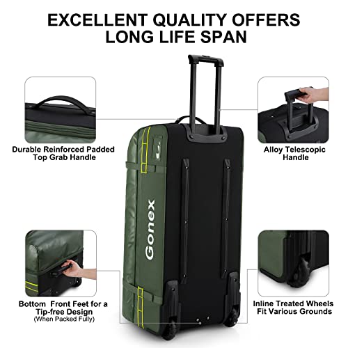 Gonex GONEX-GXGN0515B Rolling Duffle Bag With Wheels, 100L Water Repellent Large Wheeled Travel Duffel Luggage thumb #4