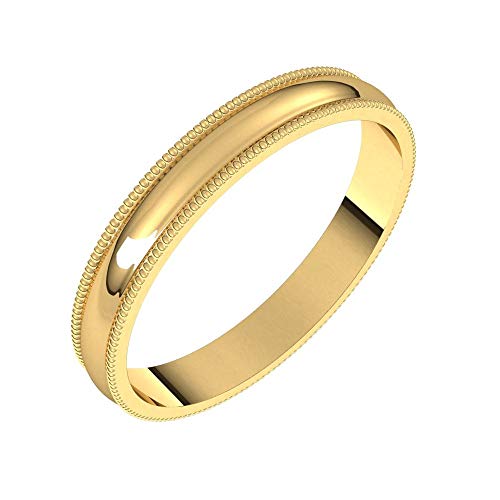 Milgrain Domed Wedding Band Beveled Edge Solid 925 Sterling Silver Real 10k 14k 18k Yellow Rose White Gold OR Platinum Ring Thin Light Classic Stepped 2mm 4mm 6mm 8mm