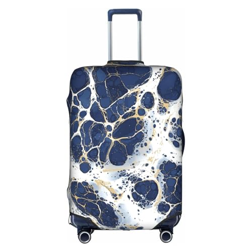 Blue White Marble Luggage Cover Washable Suitcase Cover Anti-Scratch Luggage Protector Covers Elastic Suitcase Identify M fits 22-24 Inch Luggage