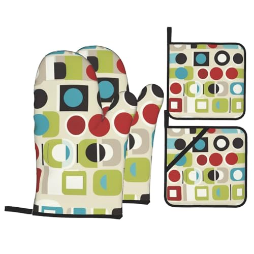 Mid-Century Modern Geometric Art Retro Bold Shape & Color Style