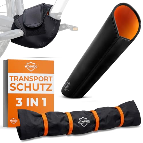 E-Bike Transportschutz Set 3-teilig für Motor, Akku und Lenker I wasserabweisende Schutzhüllen für Fahrradträger I E Bike Schutzhülle zB. für Bosch, Shimano, Yamaha Ebike I Wheeloo,