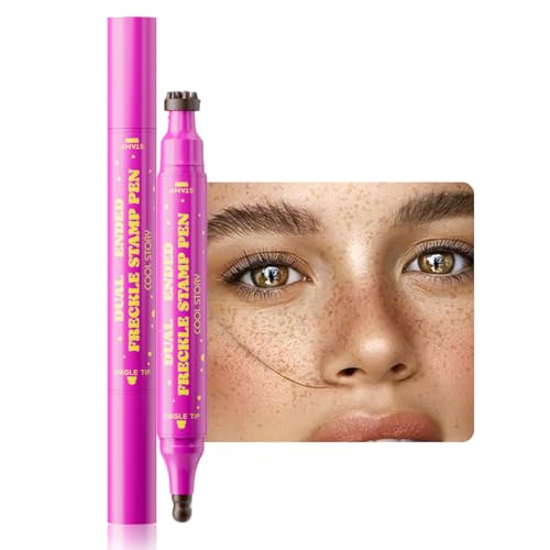 Beauty Glazed Dual-Ended Freckle Stamp Pen – Realistic Faux Freckles Makeup with Soft Sponge Stamp...