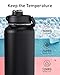 TOURIT 24 oz Insulated Water Bottle, Stainless Steel Sports Water Bottles With Top Handle, Double-Wall Travel Thermal Water Flask, BPA Free Leakproof Water Bottle for Sports and Travel, Black
