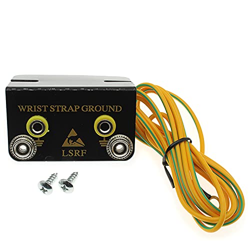 Image of L-Type Anti-Static ESD Ground Socket Dual Banana Plugs Ground Connector with 71inch Grounding Cable for Static Wrist Strap Grounding Pad Table Mat