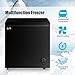 5.0 Cubic Feet Deep Chest Freezer Compact Freezers with Adjustable Thermostat Top Open Door Freezer Compressor Cooling with Rmovable Storage Basket for Home Kitchen Office and Bar (Black)