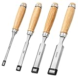Stechbeitel Set für Holz, Präzise Holzbearbeitungswerkzeuge, Stemmeisen Set mit Vier Größen, Ideal für Holzmeißel Arbeiten und Professionelle Stemmeisen Holz Projekte, 6mm 12mm 18mm 24mm