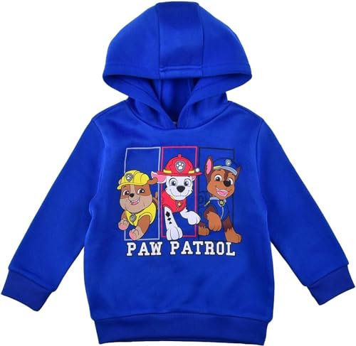 Paw Patrol Nickelodeon Chase, Rubble and Marshall Boys Hoodie for Toddlers and Big Kids Blue