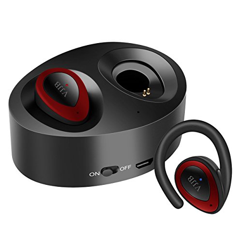 VJJB Bluetooth Headphones,True TWS K2 Mini Twins Stereo Wireless Earbuds,Mini Cordfree Invisible Earphones Bluetooth 4.1 Wireless Headsets with Portable Charging Case for iPhone Sumsung Smartphones