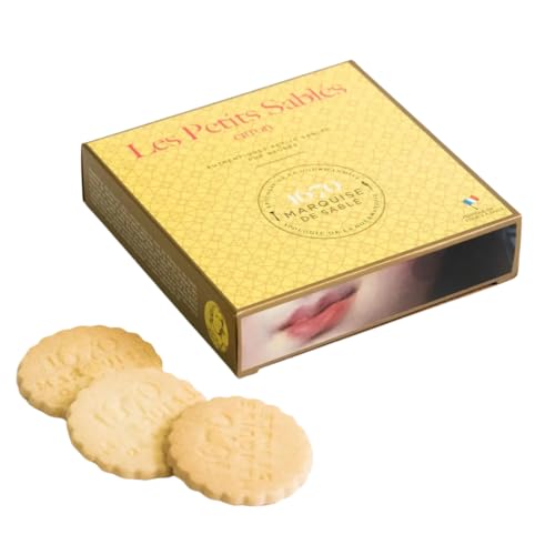 Marquise de Sablé | Galletas de mantequilla con trozos de limón | Caja de regalo de 100 g | Receta francesa original de 1670 | Selección 18 Carati