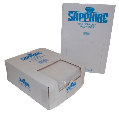 6 x 8 200g Medium Density Sapphire Polythene Poly Plastic Food Storage Bags Plain Clear Qty 1000 by Sapphire