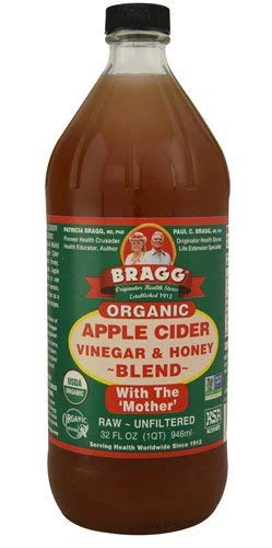 Bragg Organiczny ocet jabłkowy, mieszanka miodu, 473 ml, 4 sztuki