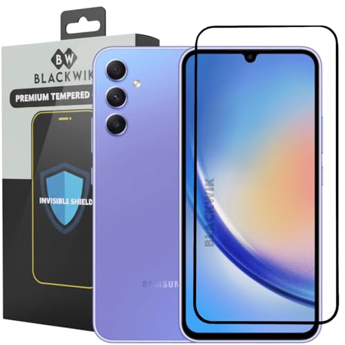 Image of Blackwik Tempered Glass Screen Protector for Samsung Galaxy A34 / Samsung Galaxy M34 with Edge-To-Edge Protector Coverage | Easy Installation Kit (Black)