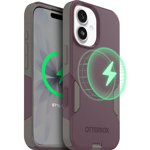 Image of OtterBox iPhone 17 (Only) - Commuter Series Case - Built-in MagSafe - Thin, Dual-Layer, Pocket-Friendly, Port Cover - Purple-ish on Purpose