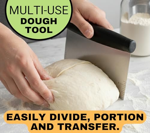 Image of 20 inch Baking Stone for Bread, with Stainless Steel Scraper /Dough Tool, Bread Lame for Dough Scoring Knife, and Baking Mat - Baking Stone for Oven - 20 inch x 13.5 inch Rectangular Heavy Duty Oven Stone