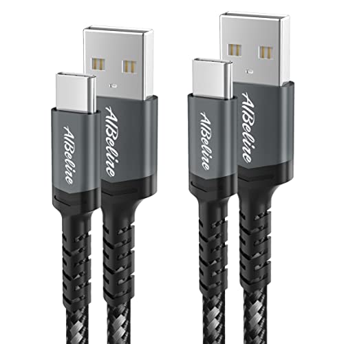 AIBelire Câble USB C [1m+2m/Lot de 2],Cable Chargeur Type C Charge Rapide pour Samsung Galaxy S22 S21 Ultra S20 FE S10 S9 S8 A12 A21 A51 A50 A40 A13 A53 A20e,A3 A5 2017,A8 2018,Sony Xperia,Xiaomi,LG