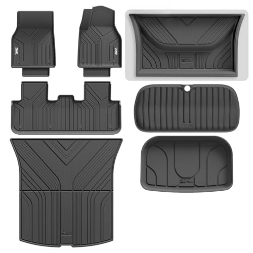 3W 7 Pcs Floor Mats and Boot Liner Custom Fit for Tesla Model Y Juniper Premium Performance 2025 2026 New (Not for Standard), Thorex™ All Weather Dog Friendly Full Coverage Car liners & Trun
