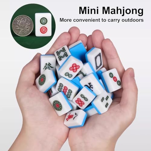 Mesa Plegable Mahjong Set con Fichas y Domino miniatura 4