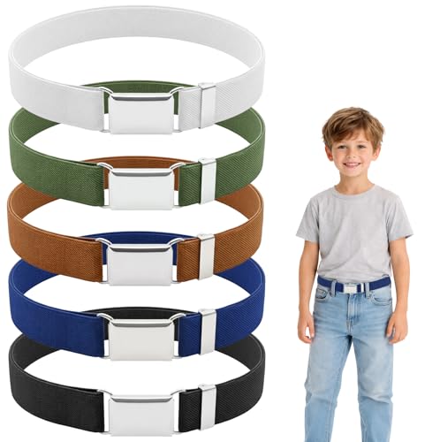 Minfuerang 5 Stück Einstellbarer Kinder Gürtel Stretch Kindergürtel Verstellbare Kindergürtel 2-15 Jahre für Jungen Mädchen für Jeans Shorts Hosen Kleider (Stil A)